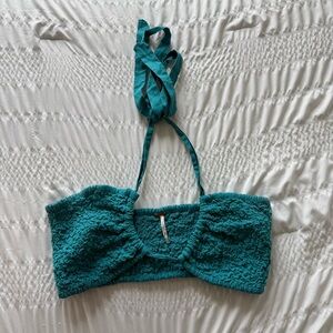 Free People Teal Crop Top